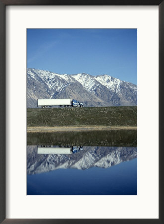 Truck On Road And Wasatch Mountains, Ut by Mark Gibson Pricing Limited Edition Print image