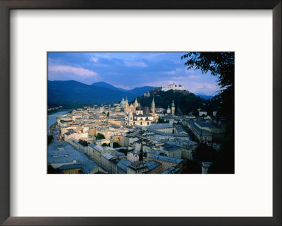 City With Fortress And Castle At Dusk, Salzburg, Austria by Chris Mellor Pricing Limited Edition Print image