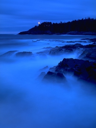 Coastline At Dusk With Lighthouse In Background,Light Station @ Langara Island, Queen Charlotte Isl by David Nunuk Pricing Limited Edition Print image