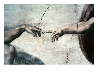 Detail Of Hands From Creation Of Adam by Michelangelo Buonarroti Pricing Limited Edition Print image