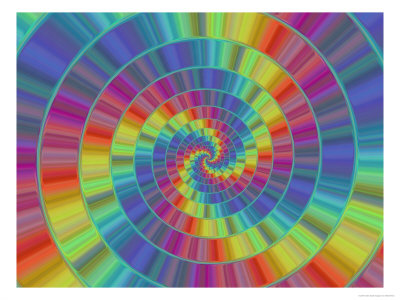 Abstract Multi-Coloured Spiral Design by Albert Klein Pricing Limited Edition Print image