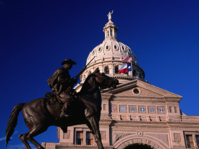 Texas Ranger Statue In Front Of State Capitol Building, Austin, Texas, Usa by John Neubauer Pricing Limited Edition Print image