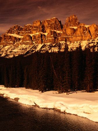 Castle Mountains Along Bow Valley, Rockies, Banff National Park, Canada by Lee Foster Pricing Limited Edition Print image