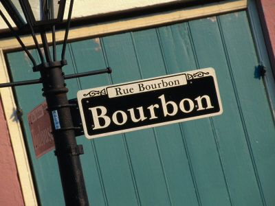 Street Sign For Bourbon Street New Orleans, Louisiana, Usa by John Hay Pricing Limited Edition Print image
