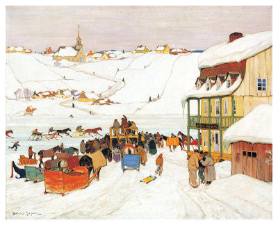 Horse Race In Winter by Clarence Alphonse Gagnon Pricing Limited Edition Print image