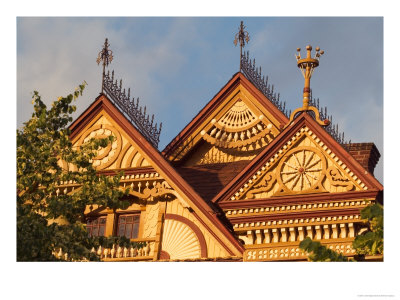 Detailed Woodwork Adorns The John Palmer House, Historic Mississippi District, Portland, Oregon, Us by Janis Miglavs Pricing Limited Edition Print image