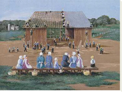 Barn Raising by Ann Mount Pricing Limited Edition Print image