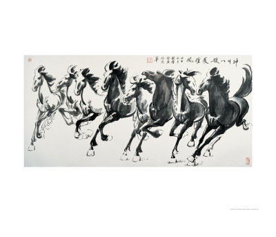 Running Horses by Guozen Wei Pricing Limited Edition Print image