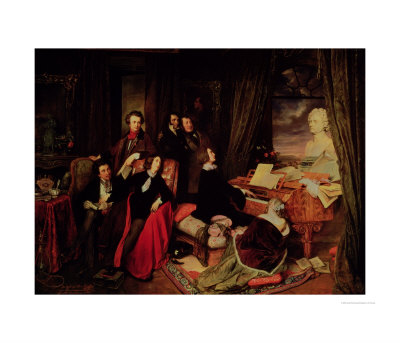 Liszt At The Piano, 1840 by Josef Danhauser Pricing Limited Edition Print image