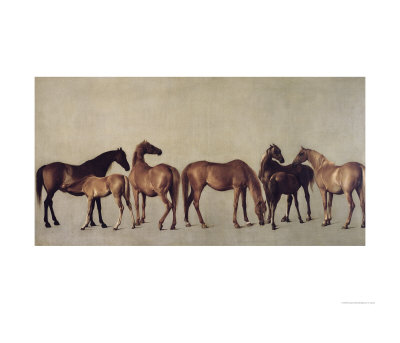 Mares And Foals Without A Background, Circa 1762 by George Stubbs Pricing Limited Edition Print image