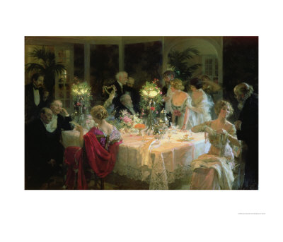 The End Of Dinner, 1913 by Jules-Alexandre Grün Pricing Limited Edition Print image