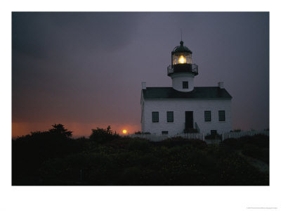 Sunset Picture Of The Old Point Loma Lighthouse, San Diego, California by Phil Schermeister Pricing Limited Edition Print image