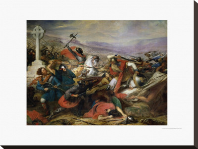 The Battle Of Poitiers, 25Th October 732, Won By Charles Martel (688-741) 1837 by Charles Auguste Steuben Pricing Limited Edition Print image