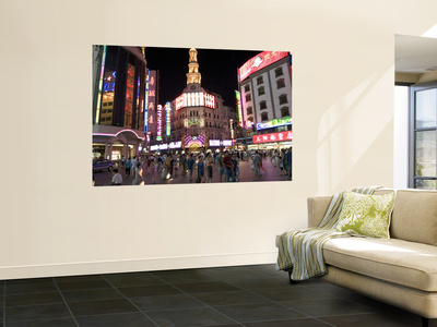 Crowds Around Nanjing Road At Night. by Lee Foster Pricing Limited Edition Print image