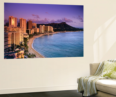 Diamond Head And Waikiki At Twilight, Waikiki, Oahu, Hawaii, Usa by Ann Cecil Pricing Limited Edition Print image