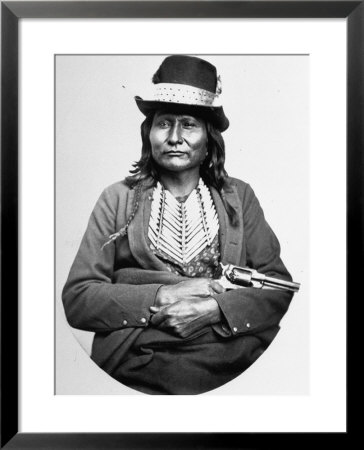 Asa-To-Yet, Native American Comanche Chief, Sitting With Arms Crossed And Gun In Hand by Will Soule Pricing Limited Edition Print image