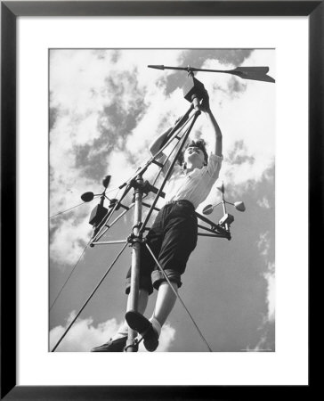 Female Engineering Cadet Adjusting Wind Director Indicator At Rensselaer Polytechnic Institute by Walter Sanders Pricing Limited Edition Print image