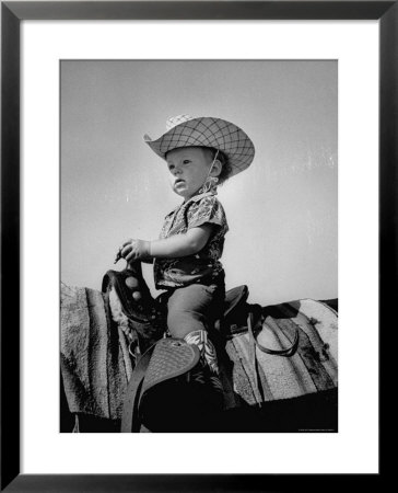 Jean Anne Evans, 14 Month Old Texas Girl Riding Horseback by Allan Grant Pricing Limited Edition Print image