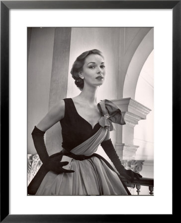 Woman Modeling A Short Ball Gown by Nina Leen Pricing Limited Edition Print image