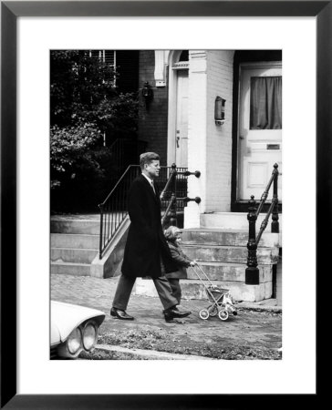 President Elect, John F. Kennedy, Taking A Walk With Daughter Caroline And Her Doll Carriage by Bob Gomel Pricing Limited Edition Print image