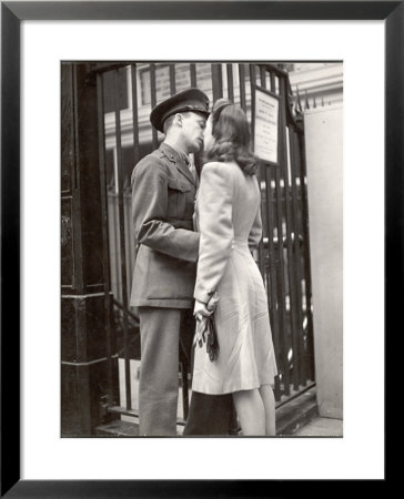 Soldier Kissing His Girlfriend Goodbye In Pennsylvania Station Before Returning To Duty by Alfred Eisenstaedt Pricing Limited Edition Print image