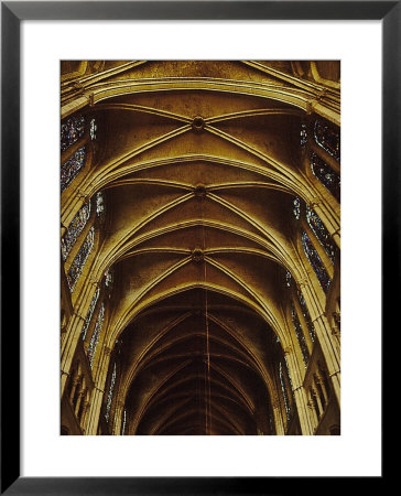 Panoramic View Of Interior Of Chartres Cathedral Looking Up Nave Toward Main Altar by Gjon Mili Pricing Limited Edition Print image