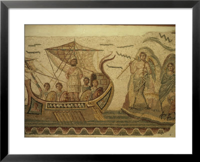Roman Mosaic, Ulysses And Chant Of Sirens, Bardo, Tunisia, North Africa, Africa by David Beatty Pricing Limited Edition Print image