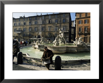 Fountain In The Piazza Navona, Rome, Lazio, Italy by Michael Newton Pricing Limited Edition Print image