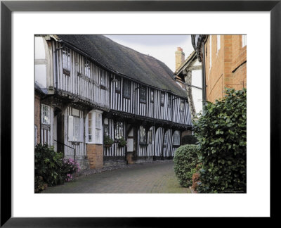 Half Timbered Tudor Buildings, Malt Mill Lane, Alcester, Warwickshire, Midlands, England by David Hughes Pricing Limited Edition Print image