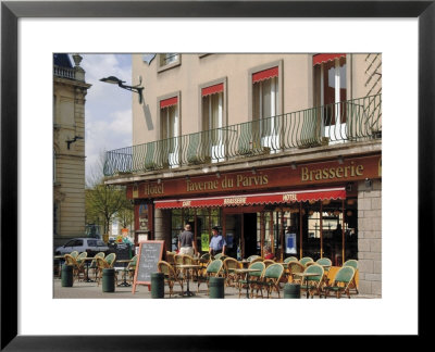 Open Air Pavement Cafe, Hotel And Brasserie, Coutances, Cotentin Peninsula, Normandy, France by David Hughes Pricing Limited Edition Print image