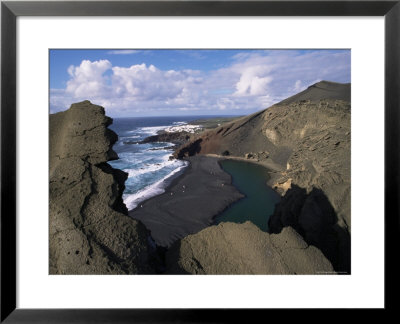 Green Pool, Lava Mountains, El Golfo, Lanzarote, Canary Islands, Spain, Atlantic by D H Webster Pricing Limited Edition Print image