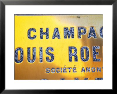 Polished Brass Sign At Winery Of Louis Roederer, Reims, Champagne, Marne, Ardennes, France by Per Karlsson Pricing Limited Edition Print image