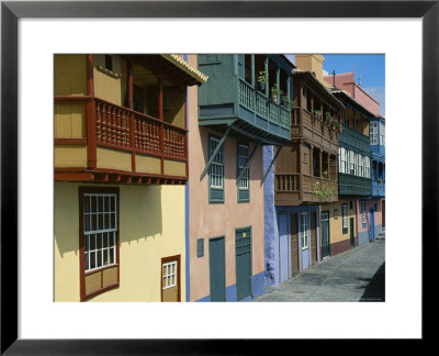 Painted Houses With Balconies, Santa Cruz De La Palma, La Palma, Canary Islands, Spain, Atlantic by Gavin Hellier Pricing Limited Edition Print image