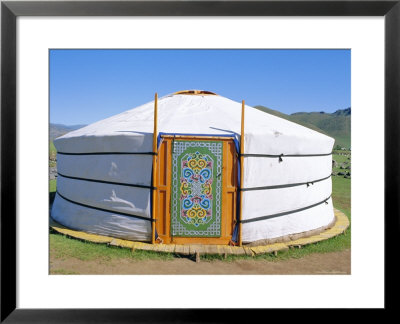 Decorative Door On Yurt, Nomadic Settlement, Orkhon Valley, Ovorkhangai, Mongolia, Asia by Bruno Morandi Pricing Limited Edition Print image