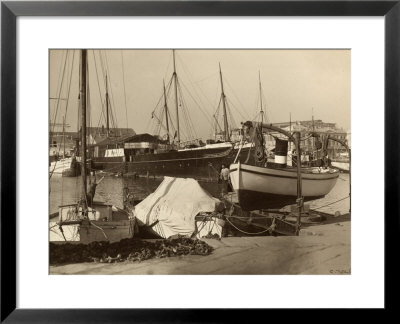 Boats Moored At The Harbor In Trieste by Carlo Wulz Pricing Limited Edition Print image