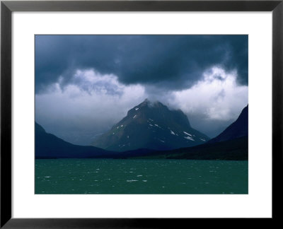 Many Glacier And Lake Sherburne And Storm Clouds, Glacier National Park, Usa by John Elk Iii Pricing Limited Edition Print image