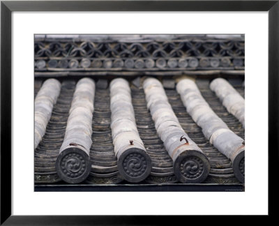 Detail Of Tiled Roof With Embossed End Tiles, Nijo Castle, Kyoto, Japan by Greg Elms Pricing Limited Edition Print image