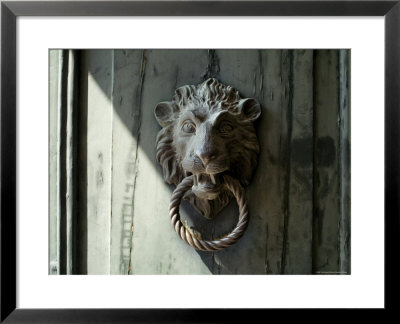 Lion's Face Door Knocker At The Arsenale In Venice, Italy by Todd Gipstein Pricing Limited Edition Print image