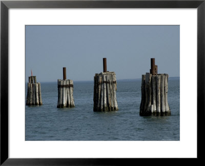 Wooden Pilings At A Ferry Dock by Todd Gipstein Pricing Limited Edition Print image