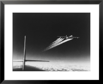 American B-36 Bomber Leaving Vapor Trails During High Altitude Flight Over Carswell Afb by Margaret Bourke-White Pricing Limited Edition Print image