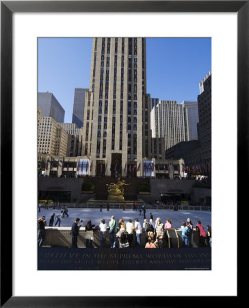 The Rockefeller Center With Ice Rink In The Plaza, Manhattan, New York City, Usa by Amanda Hall Pricing Limited Edition Print image