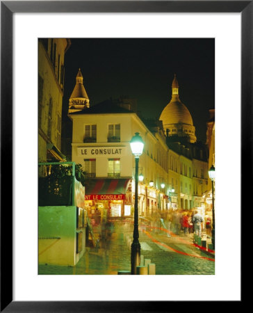 Cafes And Street At Night, Montmartre, Paris, France, Europe by Roy Rainford Pricing Limited Edition Print image