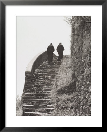 Monks Go Up A Stairway In Stone by Vincenzo Balocchi Pricing Limited Edition Print image
