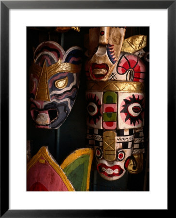 Masks In Handicraft Store, China Town, Malaysia by Wayne Walton Pricing Limited Edition Print image