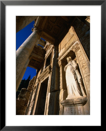 Statue In Library Of Celsus From Greek And Roman Eras, Ephesus, Izmir, Turkey by John Elk Iii Pricing Limited Edition Print image