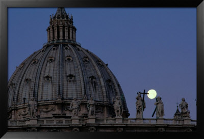 A Full Moon Rises Over The Dome Of St. Peters Basilica by James L. Stanfield Pricing Limited Edition Print image