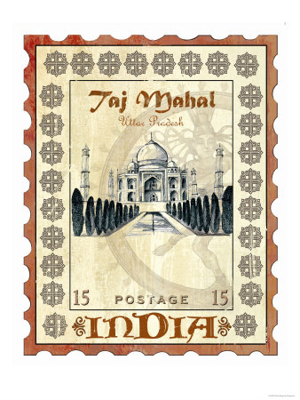 Vintage India Stamp by Olivia Bergman Pricing Limited Edition Print image