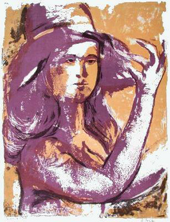 Femme Au Chapeau by Andre Goezu Pricing Limited Edition Print image