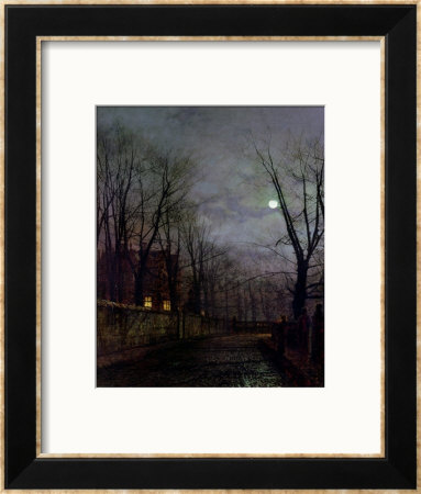 Moonlit Street Scene, 1882 by John Atkinson Grimshaw Pricing Limited Edition Print image