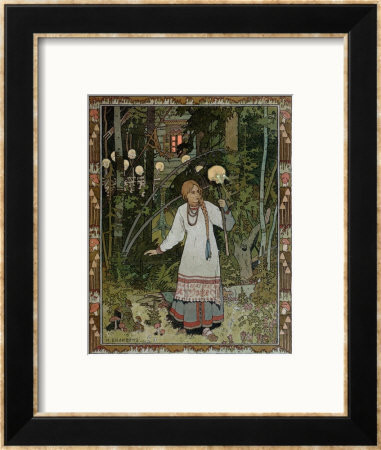 Vassilissa In The Forest, Illustration From The Russian Folk Tale, The Very Beautiful Vassilissa by Ivan Bilibin Pricing Limited Edition Print image